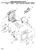 DISPENSER FRONT PARTS Diagram and Parts List for KSRA25CNLK00  KitchenAid Refrigerator