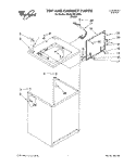 TOP AND CABINET Diagram and Parts List for 3XLA87W72BW0  Whirlpool Washer