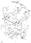 MANIFOLD Diagram and Parts List for SF357BEHW7  Whirlpool Range