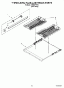 THIRD LEVEL RACK AND TRACK PARTS, OPTIONAL PARTS (NOT INCLUDED) Diagram and Parts List for KUDE60FVPA0  KitchenAid Dishwasher