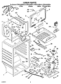 LINER PARTS Diagram and Parts List for KTRS19KMWH01  KitchenAid Refrigerator