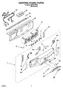CONTROL PANEL PARTS Diagram and Parts List for KHWS01PMT2  KitchenAid Washer