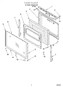 DOOR, LIT/OPTIONAL Diagram and Parts List for SF350BEEW0  Whirlpool Range