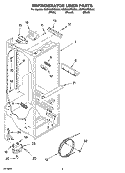 REFRIGERATOR LINER PARTS Diagram and Parts List for KSRF25FRBL01  KitchenAid Refrigerator