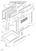 DOOR AND DRAWER Diagram and Parts List for KGRT507FAL0  KitchenAid Range