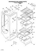 REFRIGERATOR LINER Diagram and Parts List for 8ED0WTKXKT00  Whirlpool Refrigerator