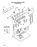 TOP AND CONSOLE, LIT/OPTIONAL Diagram and Parts List for LG6056XSW1  Whirlpool Dryer