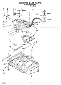 MACHINE BASE PARTS Diagram and Parts List for LSQ9550PW4  Whirlpool Washer