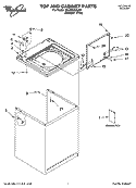 TOP AND CABINET PARTS Diagram and Parts List for 3XLBR5432JQ4  Whirlpool Washer