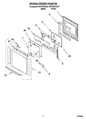 OVEN DOOR PARTS Diagram and Parts List for YKEBS208DB7  KitchenAid Wall Oven