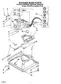 MACHINE BASE PARTS Diagram and Parts List for LSQ9549LW2  Whirlpool Washer