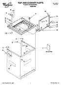 TOP AND CABINET PARTS Diagram and Parts List for 6ALSQ8000MW3  Whirlpool Washer