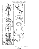 PUMP AND MOTOR Diagram and Parts List for DP3800XLW1  Whirlpool Dishwasher