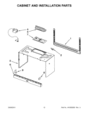 CABINET AND INSTALLATION PARTS Diagram and Parts List for WMH32517AS2  Whirlpool Microwave