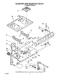 COOKTOP AND MANIFOLD, LIT/OPTIONAL Diagram and Parts List for SF0100ERW6  Whirlpool Range