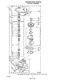 GEARCASE Diagram and Parts List for LA6040XTW0  Whirlpool Washer