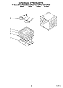 INTERNAL OVEN PARTS Diagram and Parts List for GMC275PRB00  Whirlpool Microwave Oven Combo