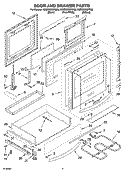 DOOR AND DRAWER PARTS Diagram and Parts List for KESS908SPW00  KitchenAid Range