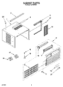 CABINET PARTS Diagram and Parts List for CA10WXS0  Crosley Air Conditioner