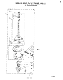 BRAKE AND DRIVE TUBE Diagram and Parts List for LA5430XMW1  Whirlpool Washer