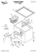 CABINET PARTS Diagram and Parts List for EH101FXMQ01  Whirlpool Freezer