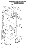 REFRIGERATOR LINER PARTS Diagram and Parts List for KSRG25FKST18  KitchenAid Refrigerator