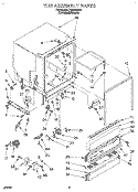 TUB ASSEMBLY Diagram and Parts List for DU8770XB0  Whirlpool Dishwasher