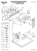 TOP AND CONSOLE PARTS Diagram and Parts List for LGR7648PT0  Whirlpool Dryer