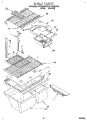 SHELF Diagram and Parts List for RT18BKXDW01  Roper Refrigerator