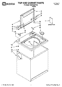 TOP AND CABINET PARTS Diagram and Parts List for 7MMPD6634TQ0  Whirlpool Washer