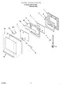 OVEN DOOR Diagram and Parts List for KDRP407HSS2  KitchenAid Range