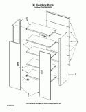 XL GEARBOX PARTS Diagram and Parts List for GAJG48KDWG00  Whirlpool Cabinet