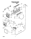 ICEMAKER Diagram and Parts List for 7GD22DFXFW02  Whirlpool Refrigerator