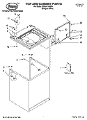 TOP AND CABINET PARTS Diagram and Parts List for 7MRAX5103MQ1  Roper Washer
