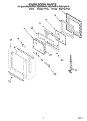 OVEN DOOR PARTS Diagram and Parts List for RBS275PDT16  Whirlpool Wall Oven