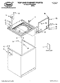 TOP AND CABINET PARTS Diagram and Parts List for RTW4400SQ0  Roper Washer
