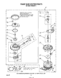 PUMP AND MOTOR Diagram and Parts List for DU8900XT3  Whirlpool Dishwasher