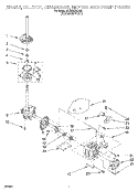 BRAKE, CLUTCH, GEARCASE, MOTOR AND PUMP Diagram and Parts List for 6LSS5232DQ0  Whirlpool Washer