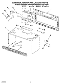 CABINET AND INSTALLATION PARTS Diagram and Parts List for GH5184XPB1  Whirlpool Microwave