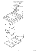 COOKTOP Diagram and Parts List for SF370PEWW5  Whirlpool Range