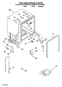 TUB AND FRAME PARTS Diagram and Parts List for DU1145XTPBA  Whirlpool Dishwasher