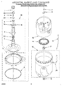 AGITATOR, BASKET AND TUB Diagram and Parts List for 8LSC6244BG0  Whirlpool Washer
