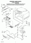 FREEZER LINER PARTS Diagram and Parts List for KFCO22EVBL00  KitchenAid Refrigerator