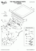 TOP AND CONSOLE PARTS Diagram and Parts List for WED9300VU0  Whirlpool Dryer