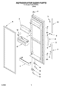 REFRIGERATOR DOOR Diagram and Parts List for 7GD22DFXFW03  Whirlpool Refrigerator