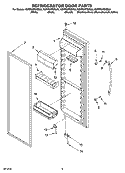 REFRIGERATOR DOOR PARTS Diagram and Parts List for KSRP25FSBL00  KitchenAid Refrigerator