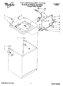 TOP AND CABINET, LIT/OPTIONAL Diagram and Parts List for 6LBR7255BQ0  Whirlpool Washer