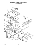 COOKTOP AND MANIFOLD, LIT/OPTIONAL Diagram and Parts List for FGP210VL5  Whirlpool Range
