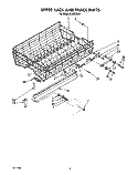 UPPER RACK AND TRACK Diagram and Parts List for KUDI22XX1  KitchenAid Dishwasher