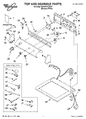 TOP AND CONSOLE PARTS Diagram and Parts List for 3RLGR5437KQ1  Whirlpool Dryer